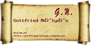 Gottfried Mátyás névjegykártya